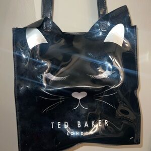 Ted Baker Glossy Black Cat Face Tote